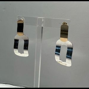 Artisan crafted two-tone earrings NWT